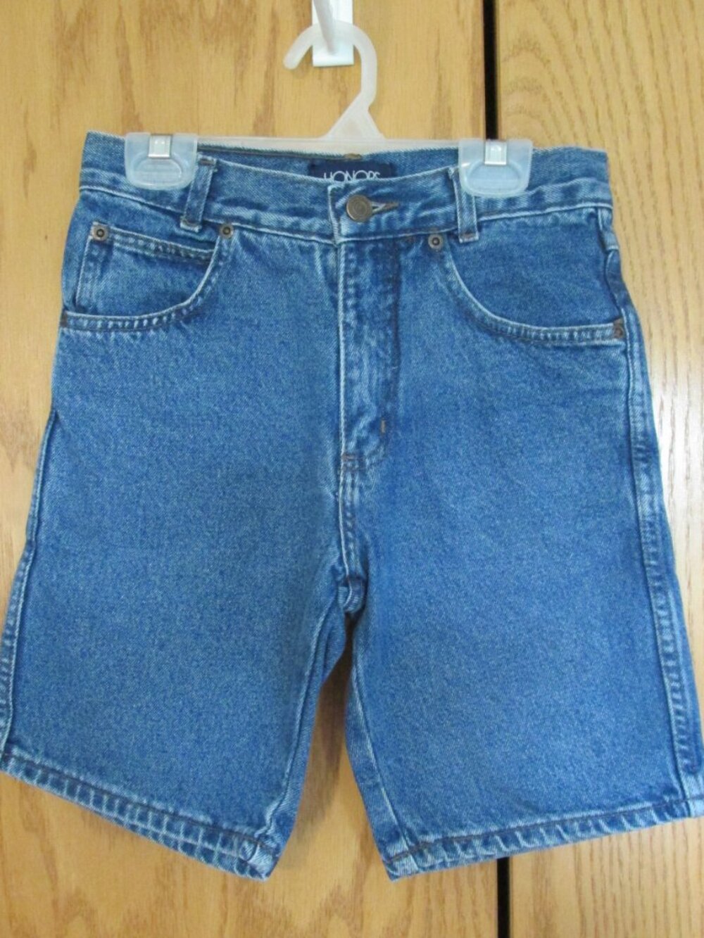HONORS BOY'S SIZE 8 JEANS SHORTS MED BLUE STONE WASHED DENIM GIRL'S VINTAGE